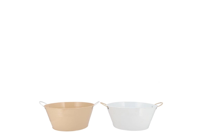 <h4>Zinc Basic White/sand Ears Bowl 20x10cm</h4>