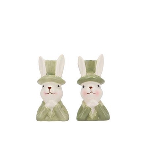Easter Ceramic Summer Green Mix Bunny Hat Ass 5x6x