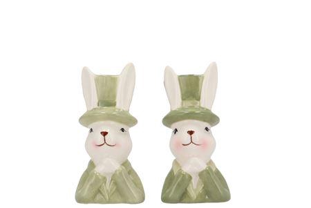 <h4>Easter Ceramic Summer Green Mix Bunny Hat Ass 5x6x</h4>