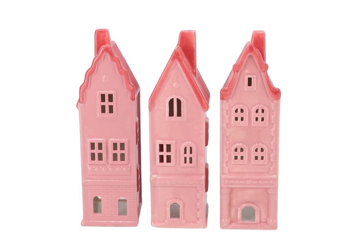 Jolie Jolly Pink House T-light Ass. 8x7x26cm