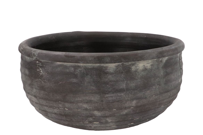 <h4>Gamla Grey Bowl Structure Stripe 35x35x17cm</h4>