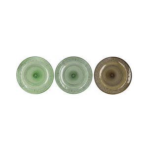 Dayah Summer Green Mix Glass Plate 23x2cm Ass P/1