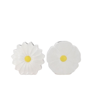 Bloom White Vase Daisy Ass 30x9x30cm