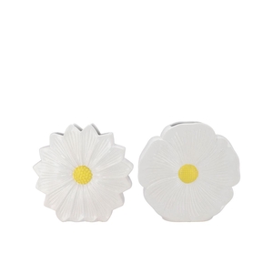 Bloom White Vase Daisy Ass 30x9x30cm