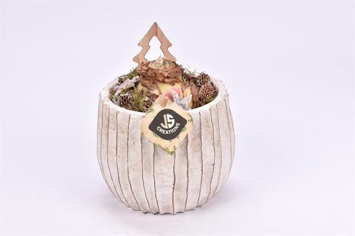 <h4>Cement pot ribbel ww14cm</h4>