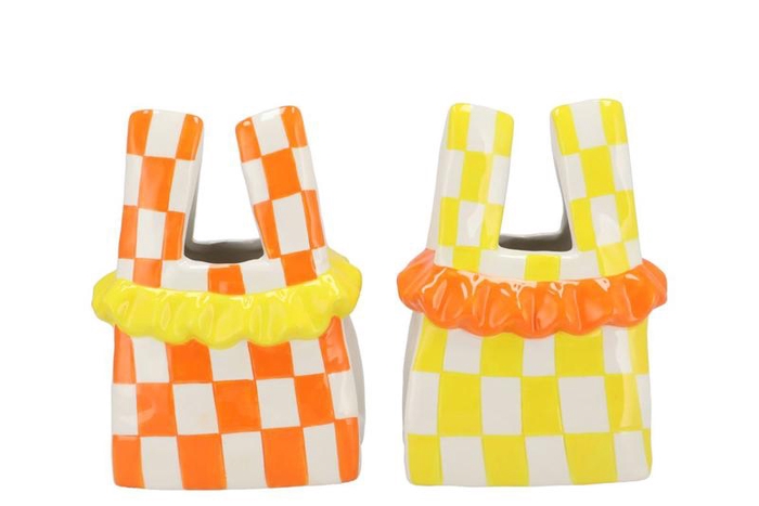 <h4>Yfke Dutch Orange/yellow Vase Bag Ass 14x9x19cm</h4>