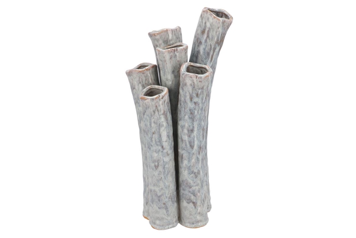 <h4>Inga Barrier Grey Vase Tube Active Glaze 18x16x39cm</h4>