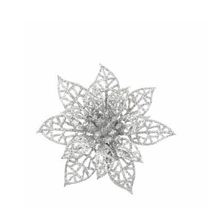Christmas Deco clip poinsettia 8cm x6