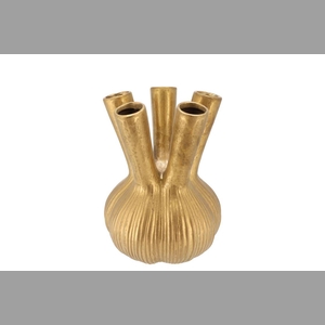 Aglio Straight Gold Vase 19x19x25cm Nm
