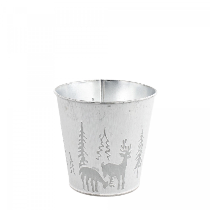 <h4>Kerst Zink X-mas pot d12.5*12.5cm</h4>