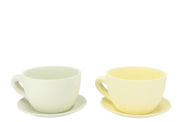 Chai Green Mix Pot Cup And Saucer Ass 23x19x12cm