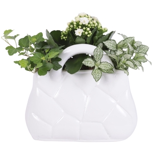 Yearround Arr. Indoor Ceramic Designer Handbag White Ø22cm 3PP