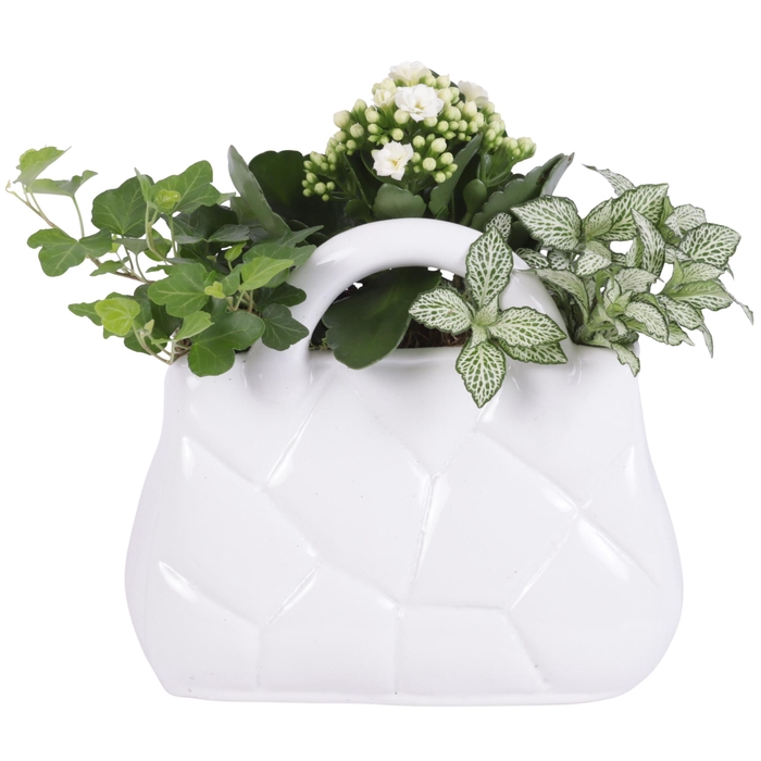 <h4>Yearround Arr. Indoor Ceramic Designer Handbag White Ø22cm 3PP</h4>
