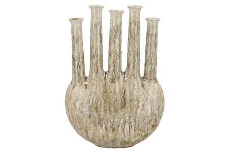 <h4>Inga Jahra Green Vase Oval Tube Active Glaze 34x15</h4>