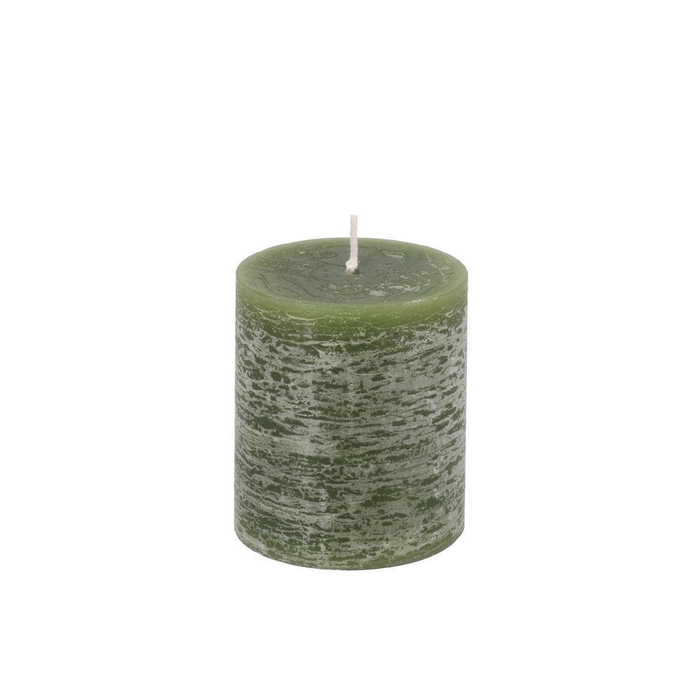 <h4>Candle Rustic Pillar Green 7x8cm</h4>