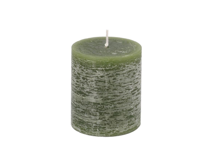 <h4>Candle Rustic Pillar Green 7x8cm</h4>