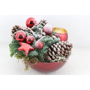 arr5 Kerst MB - Kunstst pot red 1wax 285/5