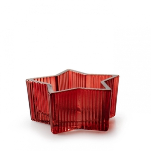 Theelicht glas ster d8.5*4cm