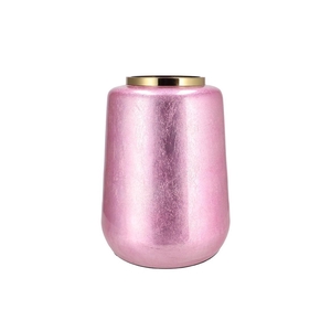 Julie Jolly Pink Vase Cilinder Iron 33x32x40cm
