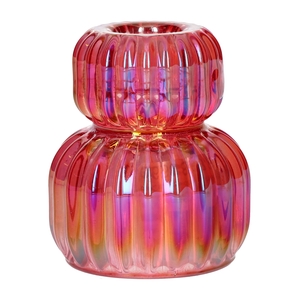 DF02-666828800 - Candle holder Merle d3.5/6.3xh7.5 cherry+pearl
