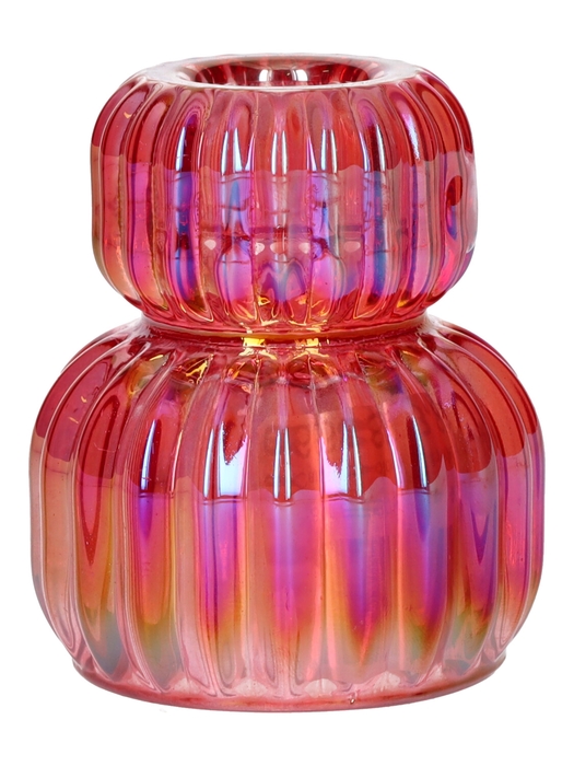 <h4>DF02-666828800 - Candle holder Merle d3.5/6.3xh7.5 cherry+pearl</h4>