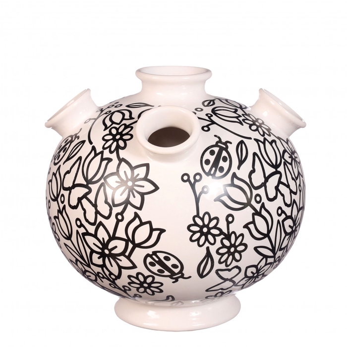 <h4>Ceramics Exclusive Tulip vase doodle d18*17.5cm</h4>