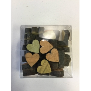 WOODEN HEARTS LOOSE 2CM