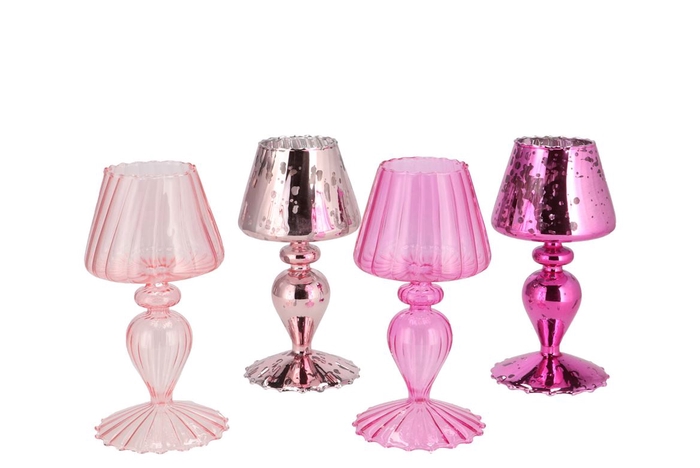 <h4>Luce Jolly Pink T-light Holder Ass 9x9x18cm</h4>