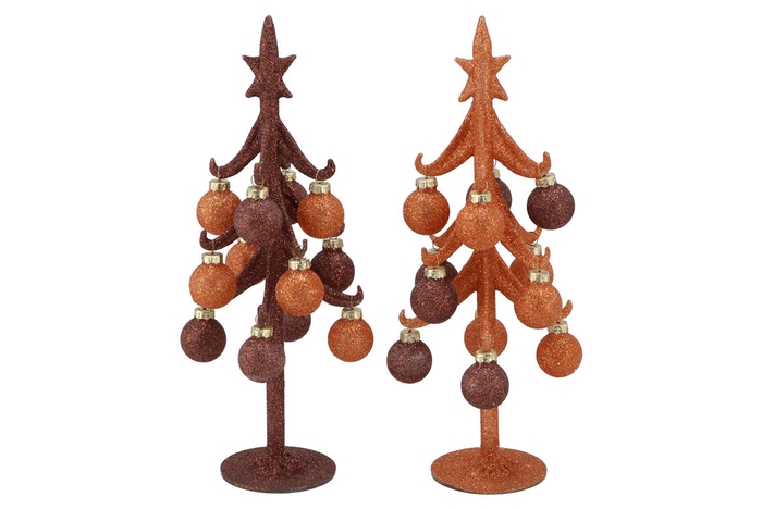 <h4>Sparkly Copper/orange X-mas Tree Ass 8x25cm</h4>