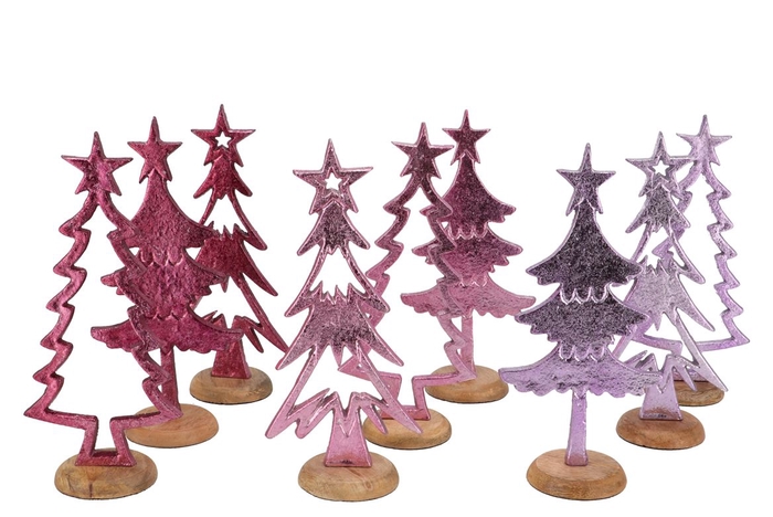 <h4>Cosmo Sweets Lila Mix Xmas Trees On Foot Ass 13x8x29cm</h4>