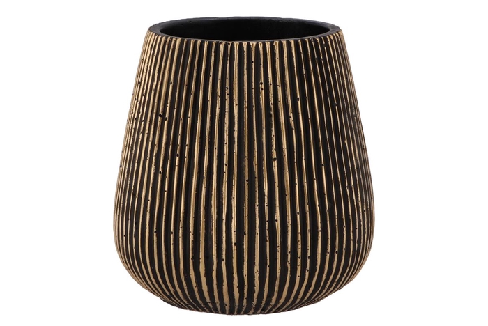 <h4>Stripes Black Gold Pot 16x17cm Nm</h4>