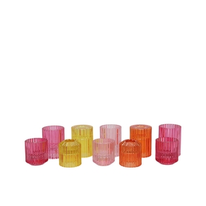 Bicolore Dutch Orange Mix Candle H Ass Set Of 2 6x7cm