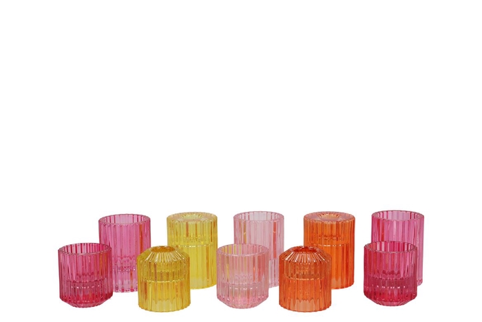 <h4>Bicolore Dutch Orange Mix Candle H Ass Set Of 2 6x7cm</h4>