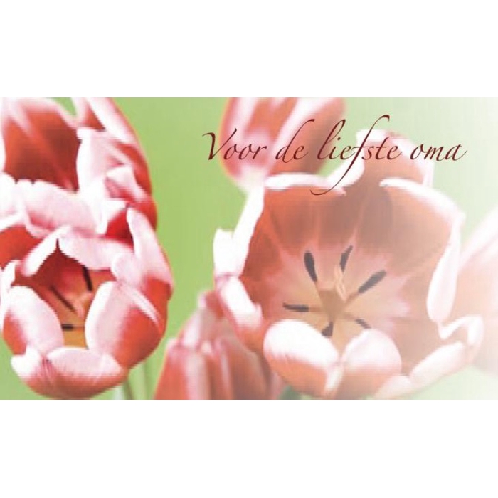 <h4>BLOEMENKAARTJE - Voor de liefste oma - 9*5,5cm - 50pcs</h4>