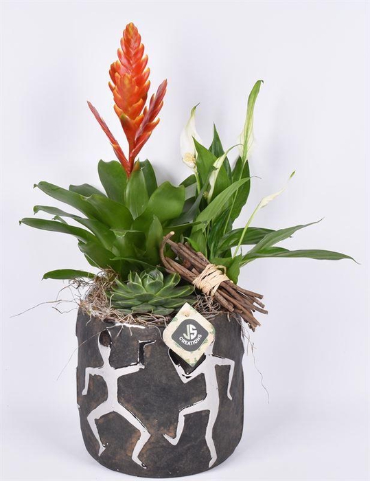 <h4>Keramiek sierpot zwart zilver 19cm</h4>