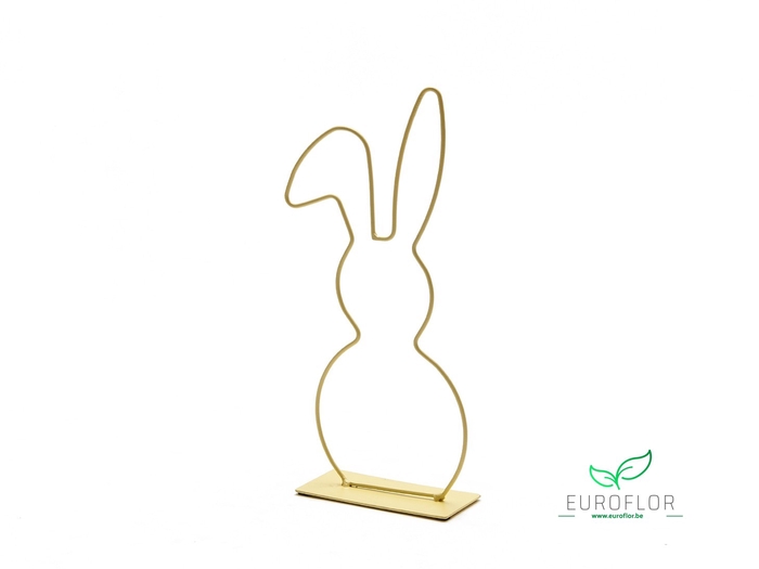 METAL BUNNY ON BASE 29CM YELLOW