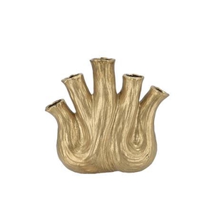 Aglio Gold Vase Oval 25x11x24cm