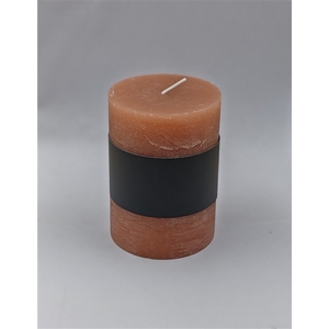 Pillar candle Lucian d6.8xh9.5 rustic orange