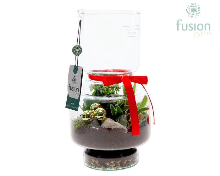 <h4>Green Bottle Lotte Medium met Kerst arrangement</h4>
