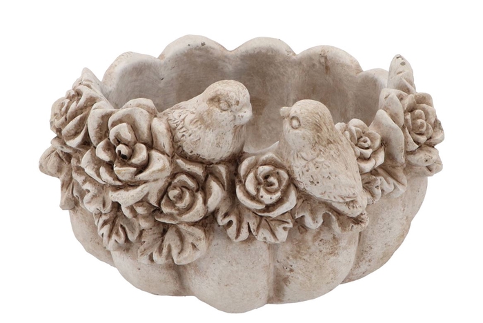 <h4>Concrete Antique Pumpkin Bird Bowl Round 27x24x16cm</h4>