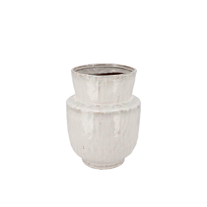 <h4>Iron Stone White Vase 18x18x22cm</h4>