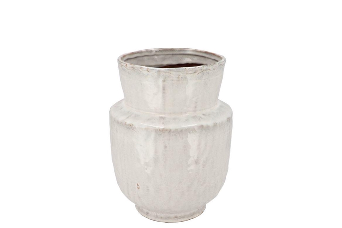 <h4>Iron Stone White Vase 18x18x22cm</h4>