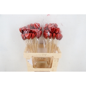 Stick Heart Metallic Red 6cm