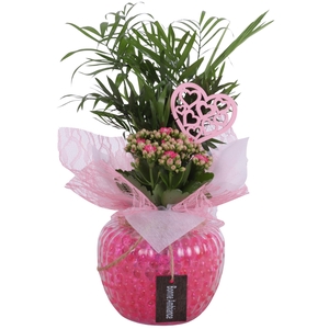 Mothersday Arr. Indoor Glass Round Relief Ø15cm 2PP