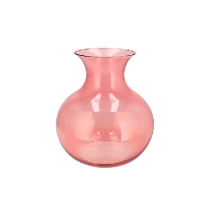 <h4>Mira Pink Glass Cone Neck Sphere Vase 25x25x27cm</h4>