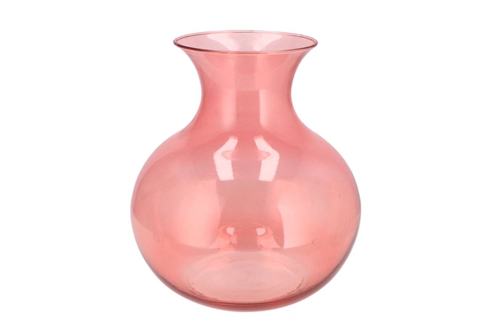 <h4>Mira Pink Glass Cone Neck Sphere Vase 25x25x27cm</h4>