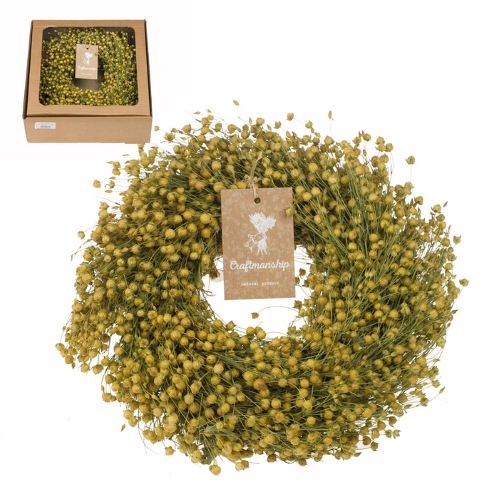 <h4>Wreath Linum 30cm Natural</h4>