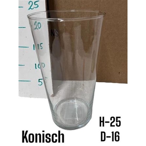 Glazen Vaas Konisch H25 D16