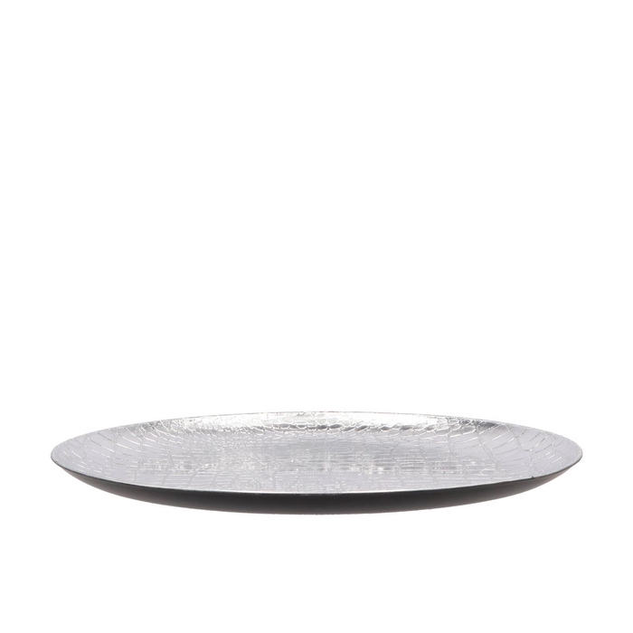 <h4>Melamine Croco Silver Plate 33x1cm</h4>