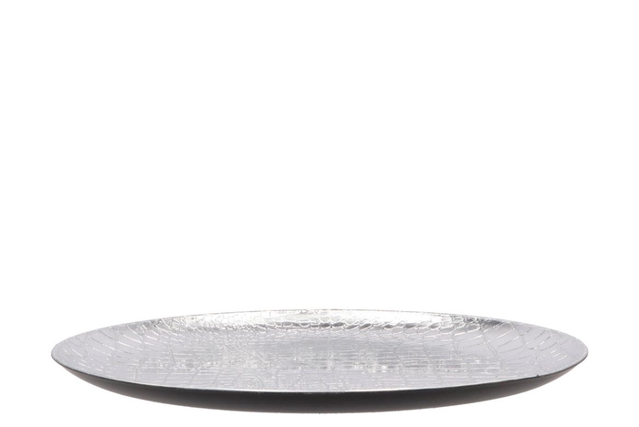 Melamine Croco Silver Plate 33x1cm